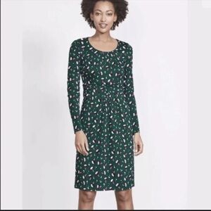 Boden Green Polka Dot Twist Front Jersey Dress WW160 US 12R